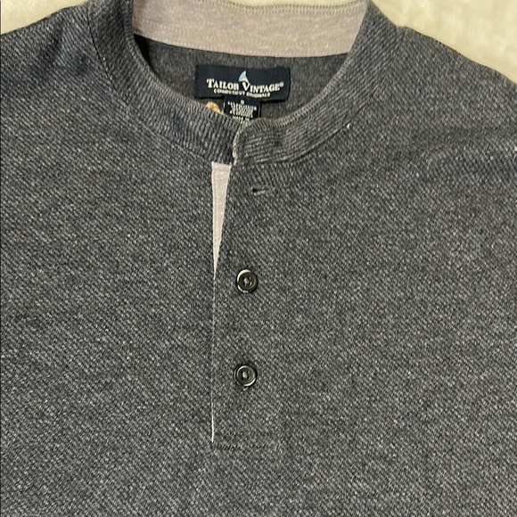 Tailor Vintage Dark Indigo Heather Long Sleeve Sweater size S - Picture 2 of 15